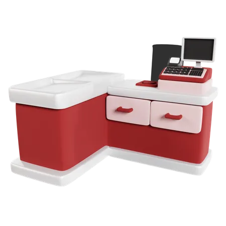Cashier Desk  3D Illustration