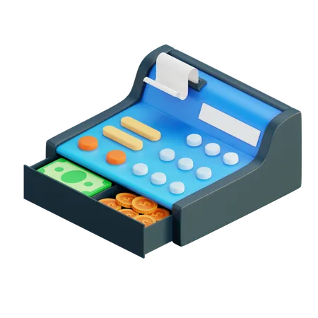 Cash Machine Open Grocery 3 D Icon Illustration With Transparent Background 3D Icon