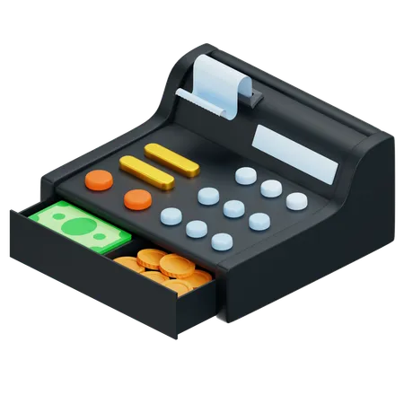 Cash Machine Open Grocery 3 D Icon Illustration With Transparent Background 3D Icon