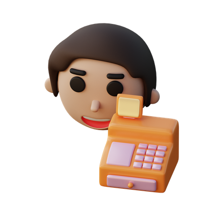 Cashier Man  3D Illustration