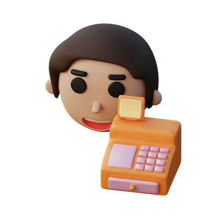 Cashier Man  3D Illustration