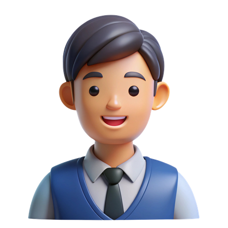 Cashier Man Avatar  3D Icon