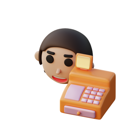 Cashier Woman  3D Illustration