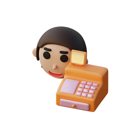 Cashier Woman  3D Illustration