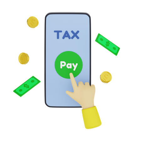 Cashless Paying Tax  3D Icon