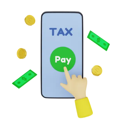 Cashless Paying Tax  3D Icon