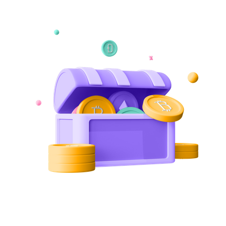 Casier Bitcoin  3D Illustration