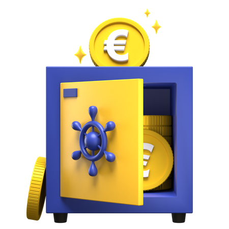 Casillero del banco euro  3D Illustration