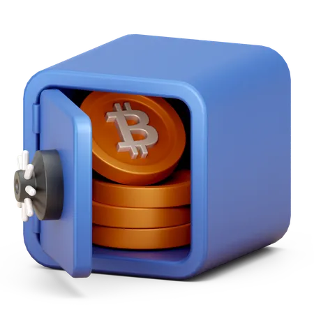 Casillero de bitcoins  3D Icon