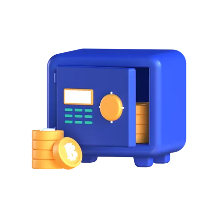 Casillero de bitcoins  3D Icon