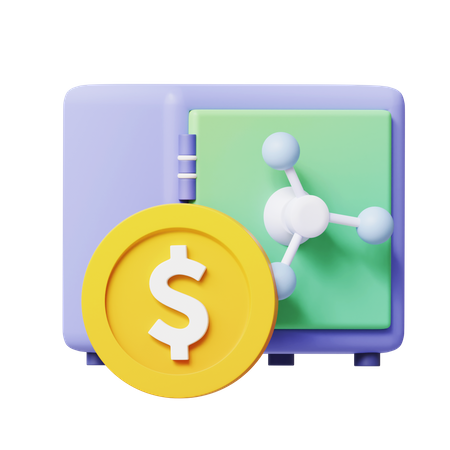 Dinero seguro del casillero  3D Icon