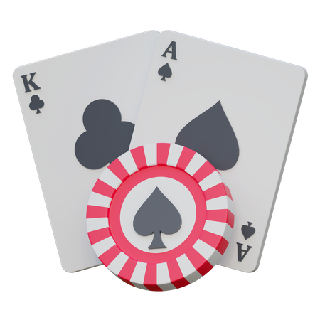 Casino Card And Chip  3D Icon