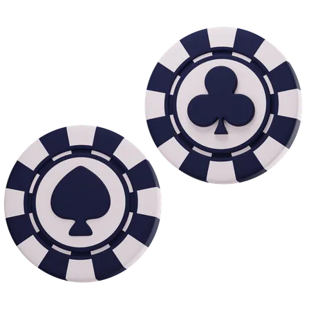 Casino Chip Club and Spade  3D Icon