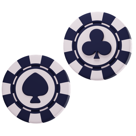 Casino Chip Club and Spade  3D Icon