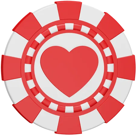 Casino Chip Heart  3D Icon