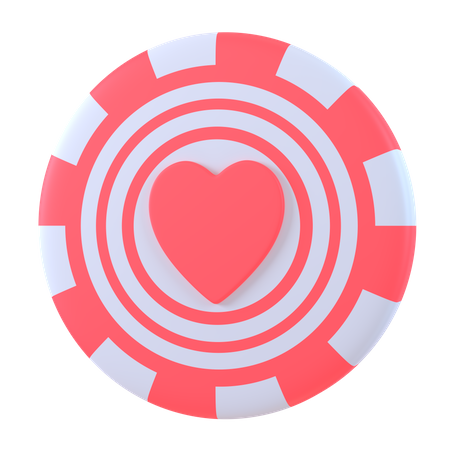 Casino Chip Heart  3D Icon