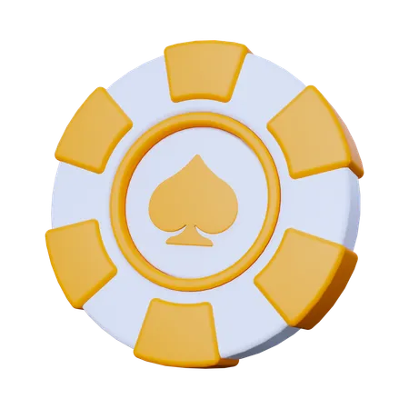 Casino Chip Spade  3D Icon