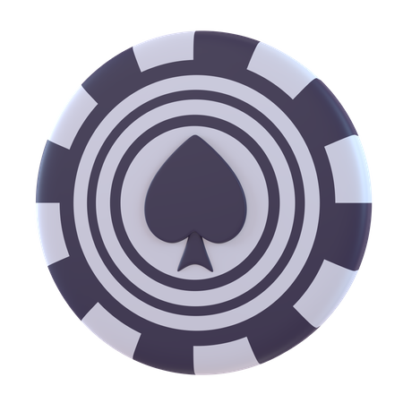 Casino Chip Spade  3D Icon