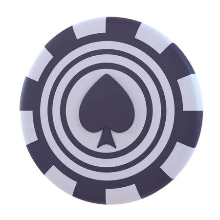 Casino Chip Spade  3D Icon