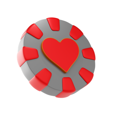 Casino Heart Chip  3D Icon