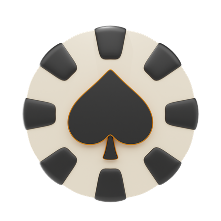 Casino Spade Chip  3D Icon