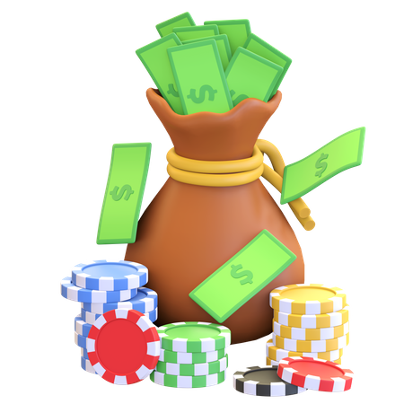 Casino Winning  3D Illustration