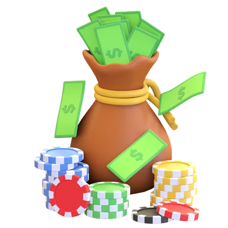 Casino Winning  3D Illustration