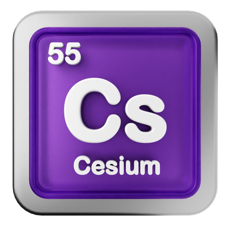 Cäsium-Periodensystem  3D Icon