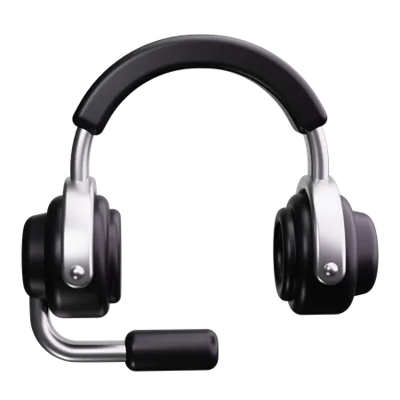 Casque avec microphone  3D Icon