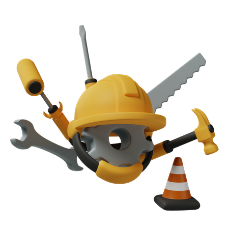 Casque et outils de construction  3D Icon