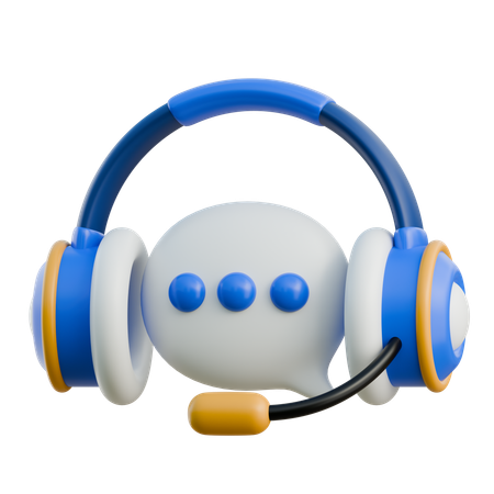 Casque et bulle de discussion  3D Icon