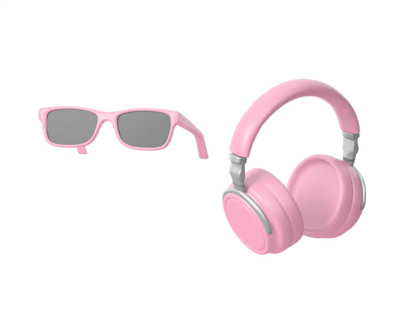 Casque et lunettes  3D Icon