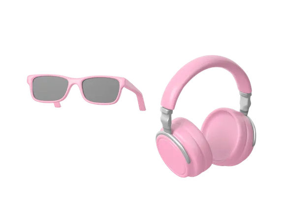 Casque et lunettes  3D Icon