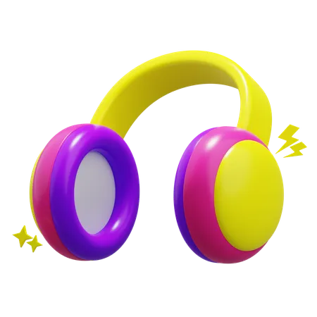 Musique au casque  3D Icon