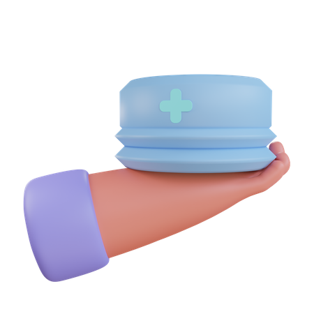 Tenant une casquette d'infirmière  3D Icon