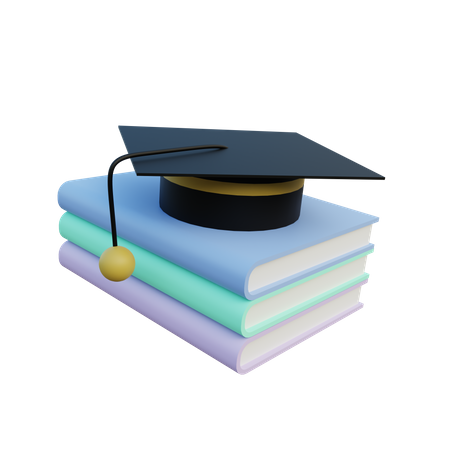 Casquette et livre de remise des diplômes  3D Icon