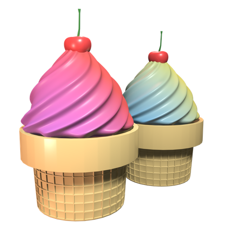 Sorvete de Casquinha  3D Icon