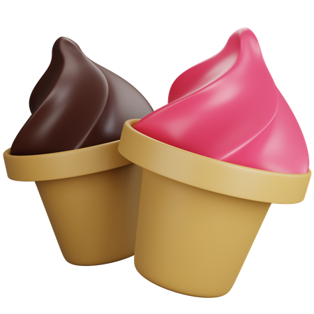Casquinhas de sorvete  3D Icon
