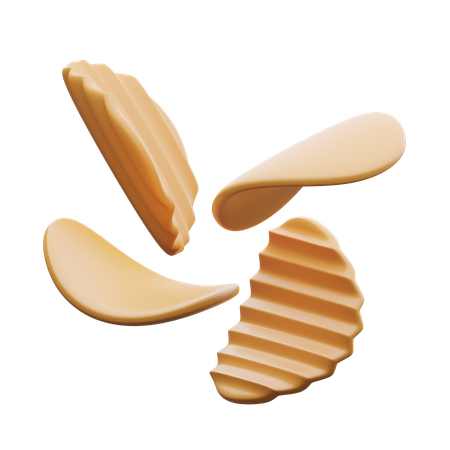 キャッサバチップ  3D Icon