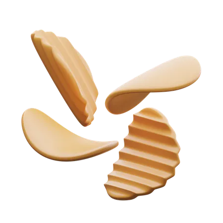 Cassava chips 3D Icon