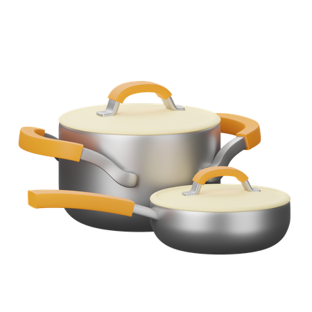 Casserole et poêle  3D Icon