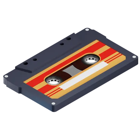 3 D Retro Cassette With Isometric Style 3D Icon