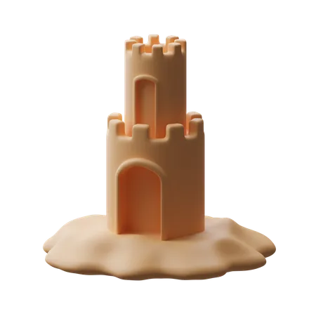 Castello di sabbia  3D Icon