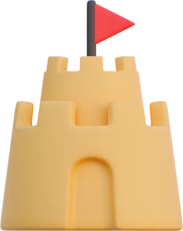 Castello di sabbia  3D Icon