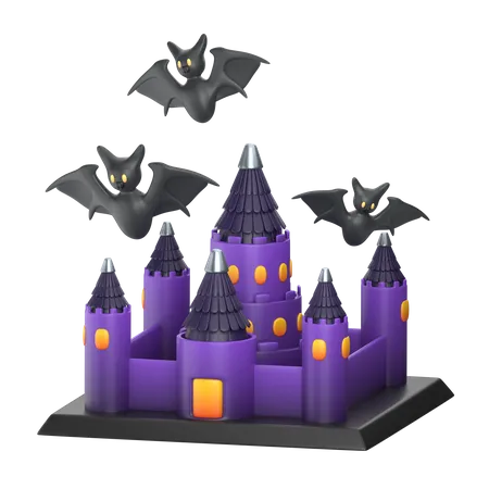 Paquete De Ilustraciones De Halloween 3 D Del Castillo 3D Icon