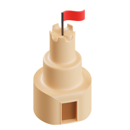 Castillo de arena  3D Icon