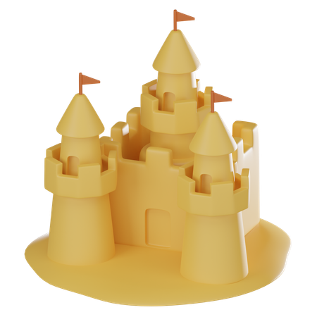 Castillo de arena  3D Icon