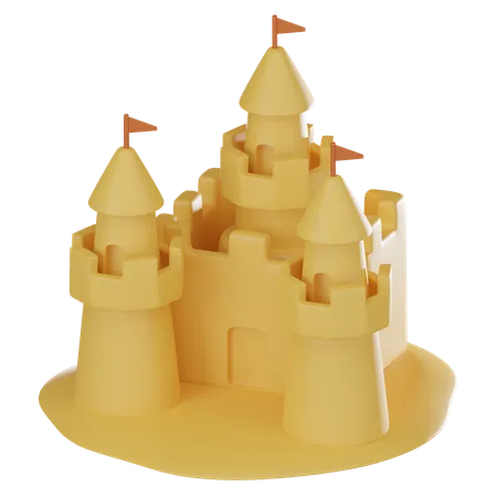 Castillo de arena  3D Icon