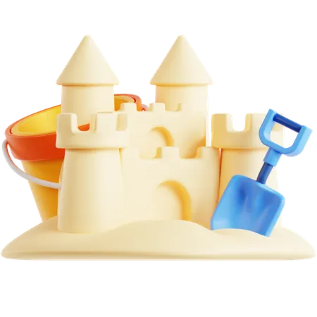 Castillo de arena  3D Icon