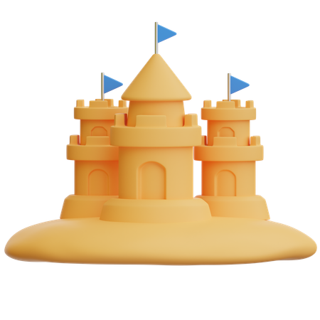 Castillo de arena  3D Icon